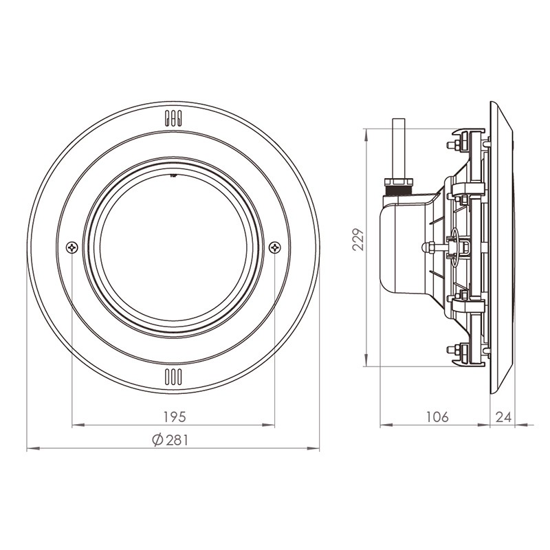 ASTRAL PROYECTOR PARA NICHO LED BLANCA PAR 56 1485lm