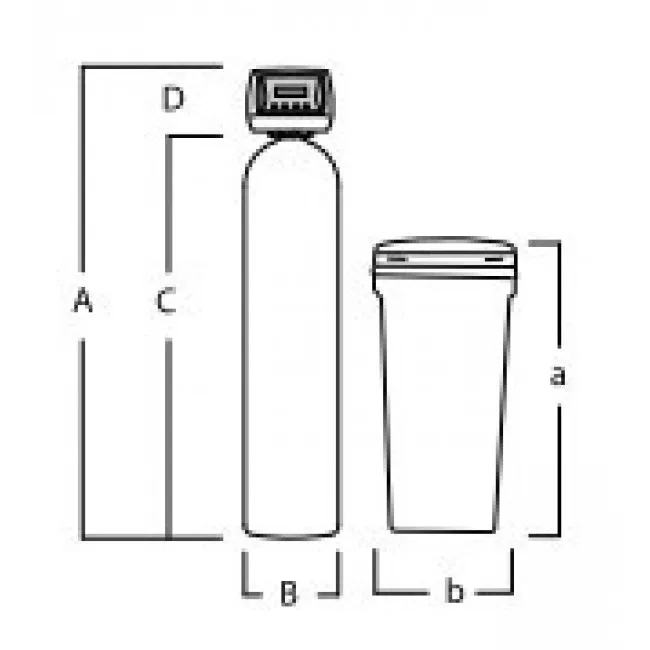 WATERFILTER DESCALCIFICADOR CONTRACORRIENTE BAJO CONSUMO MOD. WSDE 530UF 125 CONEX. 1.1/4