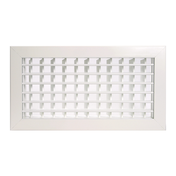 AIRZONE REJILLA DOBLE DEFLEXION HORIZONTAL - VERTICAL DE IMPULSION RDHV  400 X 300 CLIP BLANCA SIN REGULACION