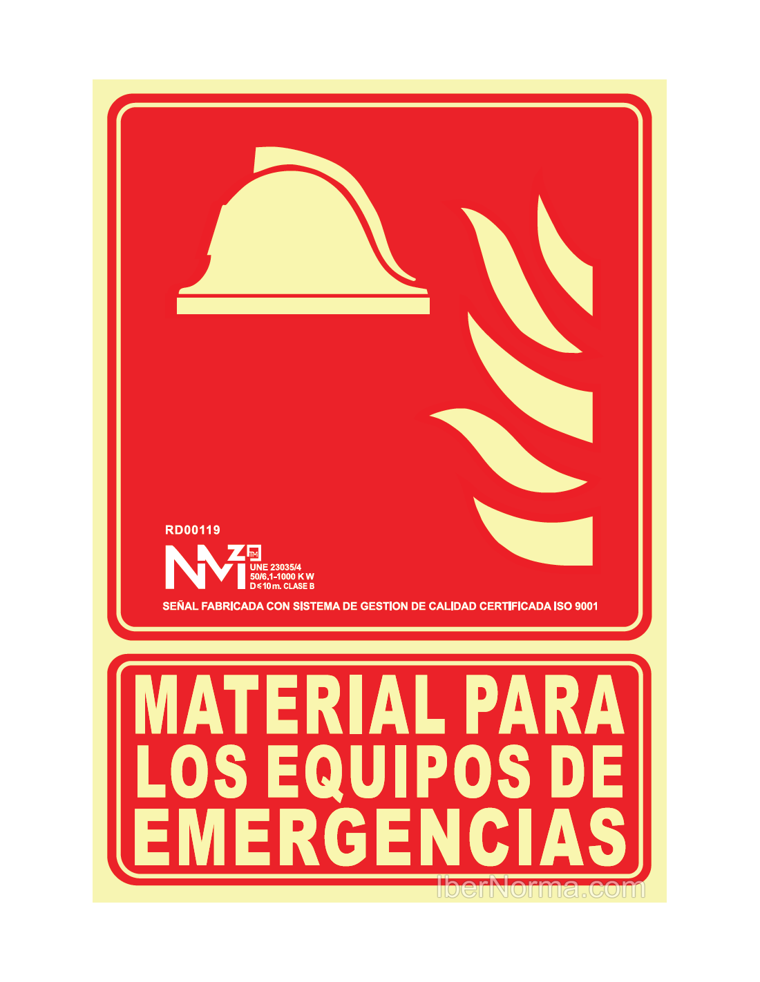 SEÑAL EQUIPO DE LUCHA CONTRA INCENDIOS PVC 0,7 mm CLASE B 21x30cm