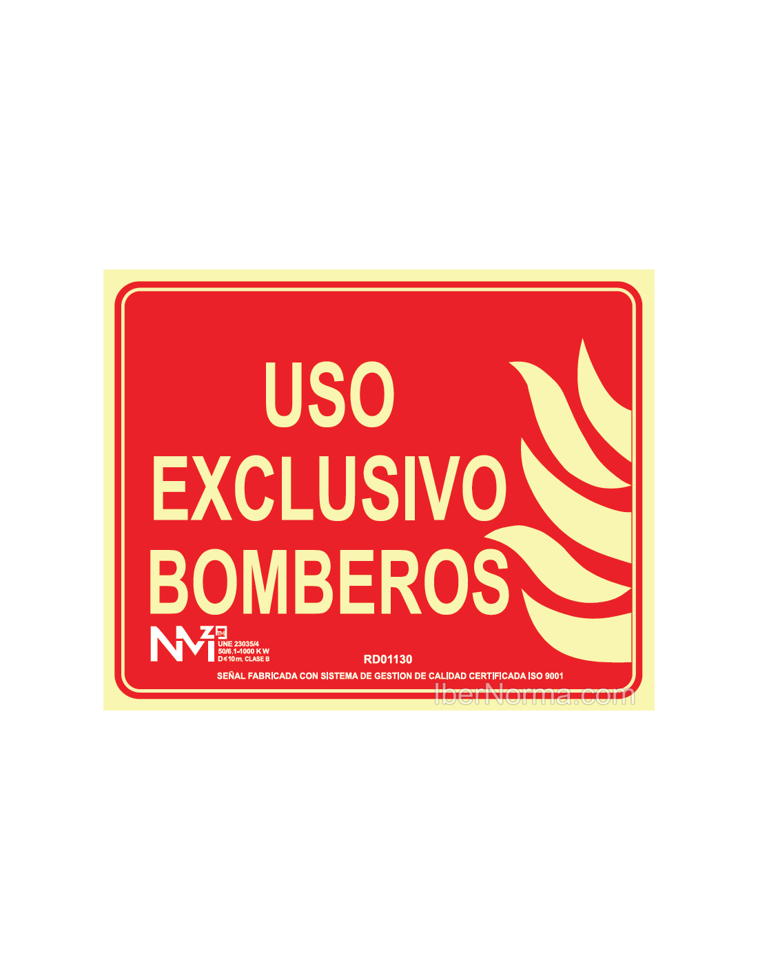 SEÑAL USO OBLIGATORIO BOMBEROS PVC 20x25cm