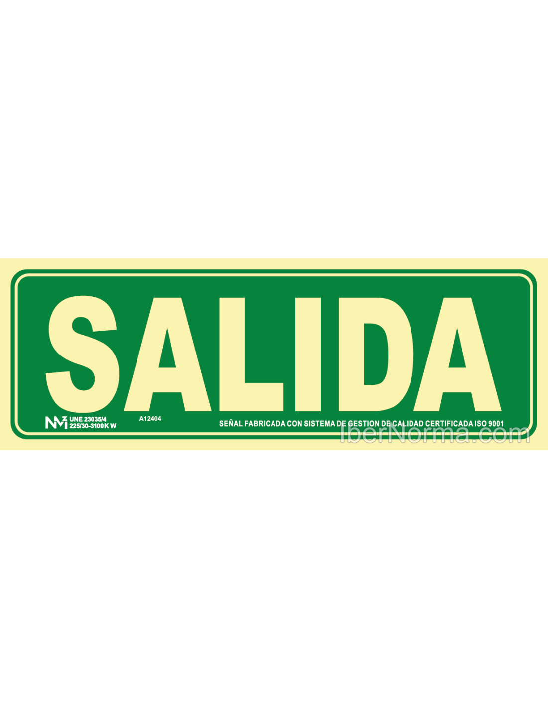 SEÑAL SALIDA PVC 0,7mm CLASE B 10,50x30cm