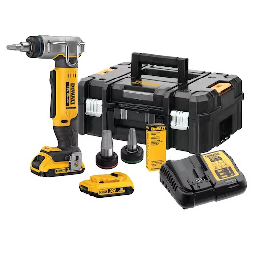 DEWALT EXPANDIDORA DE TUBO XR 18V CON 2 BATERIAS 2AH. INCLUYE MALETIN Y CABEZALES DE 16, 20 Y 25MM