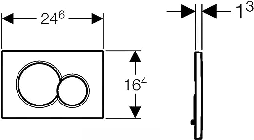 GEBERIT PULSADOR SIGMA01, PARA DOBLE DESCARGA: CROMADO BRILLANTE, CROMADO MATE